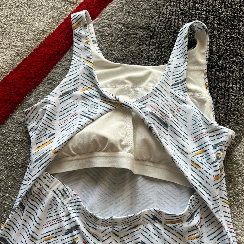 Prana Skypath Open Back Twist Sketch Print Mini D… - image 5